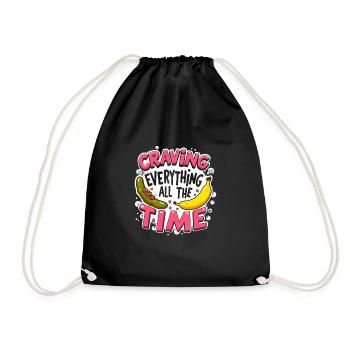Pregnancy Craving Funny - Drawstring Bag - black - Front