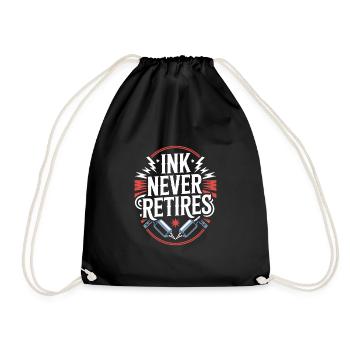 Seniors with tattoos proudly aging, - Drawstring Bag - black - Front