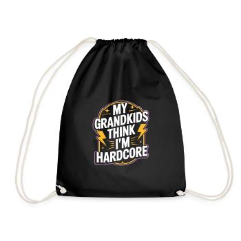 Seniors with tattoos proudly aging, - Drawstring Bag - black - Front