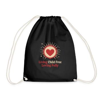 childfree by choice proudly childless - Drawstring Bag - black - Front