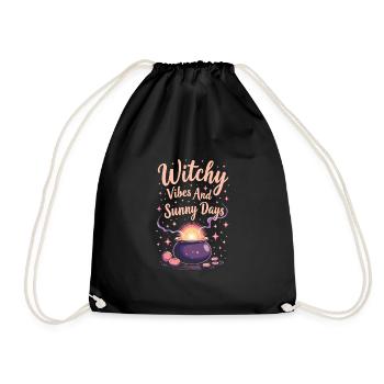 Summer Witches Beach Witch Aesthetic Sun Magic - Drawstring Bag - black - Front