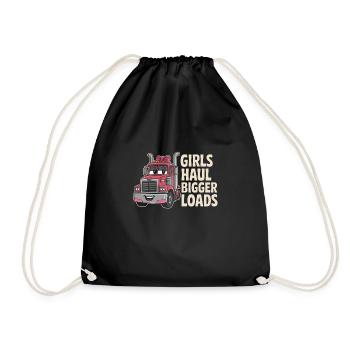 Women In Trucking Female Trucker Pride - Drawstring Bag - black - Front
