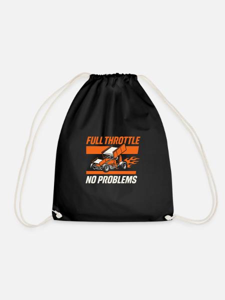 Sprint Car Racing Dirt Track Speed Oval Race - Drawstring Bag - black