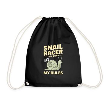Snail Racing -enthusiast Slow And Steady Racer - Drawstring Bag - black - Front
