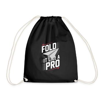 Paper Airplane Builder Diy Folding Expert Creative - Drawstring Bag - black - Front