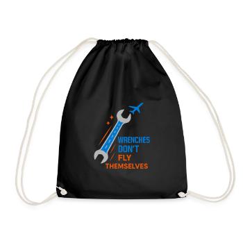 Aviation Mechanic Faa Humor Aircraft Technician - Drawstring Bag - black - Front