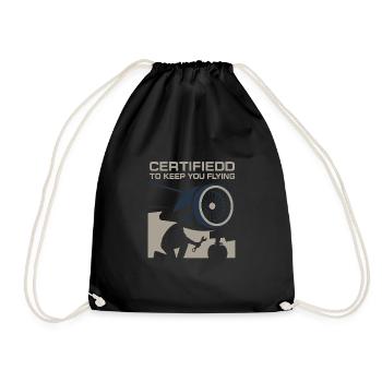 Aviation Mechanic Faa Humor Aircraft Technician - Drawstring Bag - black - Front