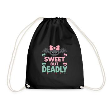 Kawaii Horror Creepy Cute Pastel Goth Sweet Spooky - Drawstring Bag - black - Front