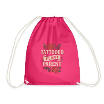 Tätowierte Pflanzenliebhaberin Pflanzenmama - Turnbeutel - Fuchsia - Vorne