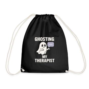 Sad Ghost Ghost Humor Fear Fear Ghost Psychic - Drawstring Bag - black - Front