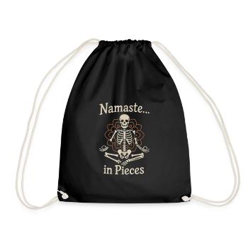 Skeleton Yoga Meditating Skeleton Goth Yoga Humor - Turnbeutel - Schwarz - Vorne
