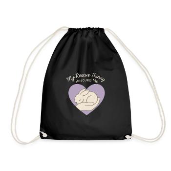Bunny Mom Rabbit Rescue Adopt, Buy - Drawstring Bag - black - Front