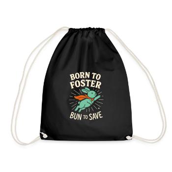 Bunny Mom Rabbit Rescue Adopt, Buy - Drawstring Bag - black - Front
