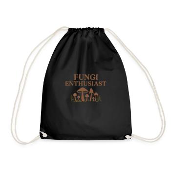 Mushroom Lover Cottagecore Aesthetic Nature Witch - Drawstring Bag - black - Front