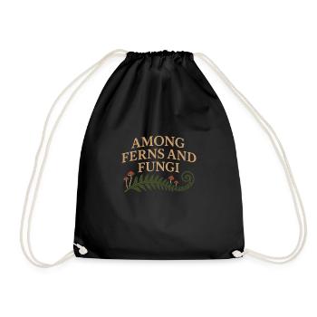 Mushroom Lover Cottagecore Aesthetic Nature Witch - Drawstring Bag - black - Front