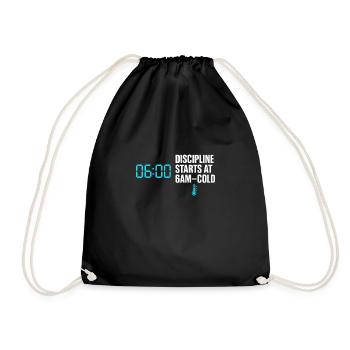 Cold showers Mental hardness Cold exposure - Drawstring Bag - black - Front
