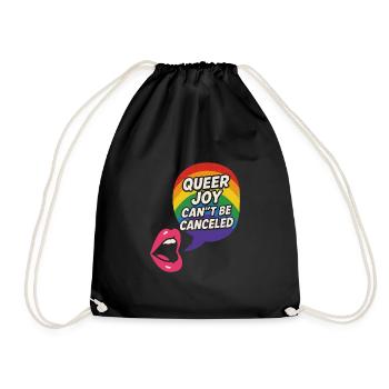 Queer Stolz Queer Freude Lgbtq+ Bestätigung Trans - Turnbeutel - Schwarz - Vorne