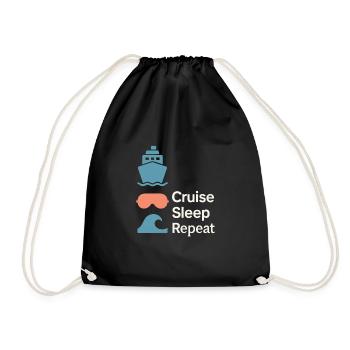 Cruise Addict Funny Cruise Loyalty Ocean - Drawstring Bag - black - Front
