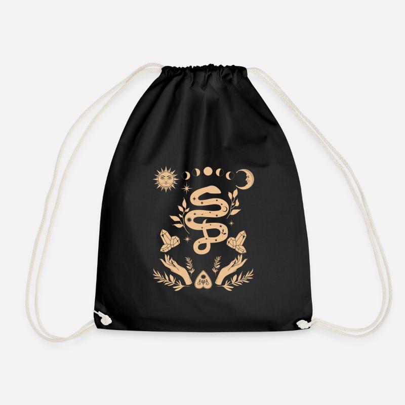 La main de la sorcière avec la silhouette du serpent et de la lune - Sac de sport léger - noir