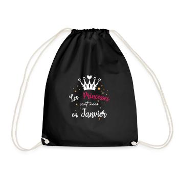 Les Princesse sont nées en Janvier - Sac de sport léger - noir - Devant
