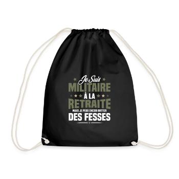 Humour Cadeau Je suis Militaire À La Retraite - Sac de sport léger - noir - Devant