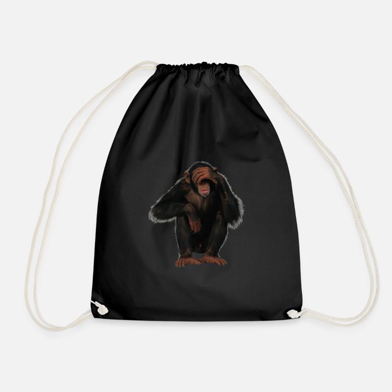 monkey - Drawstring Bag - black