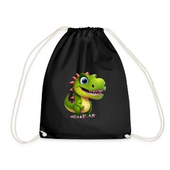 Dinosaur - Drawstring Bag - black - Front