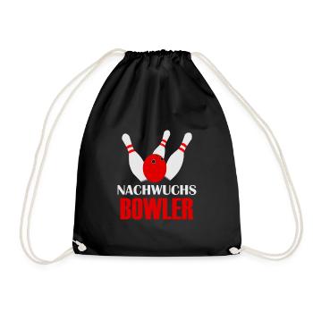 Nachwuchs Bowler Bowling Kind Baby Geschenk - Turnbeutel - Schwarz - Vorne