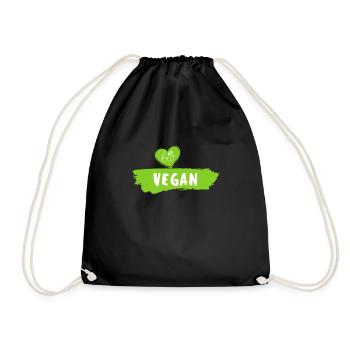 Bio vegan - Turnbeutel - Schwarz - Vorne