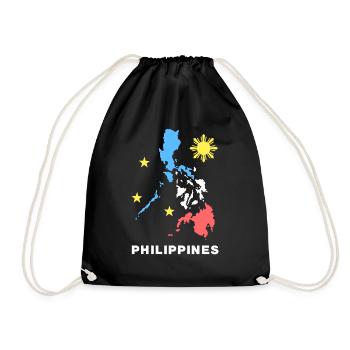 Philippinen Flagge Karte Design für stolze Pinoys - Turnbeutel - Schwarz - Vorne