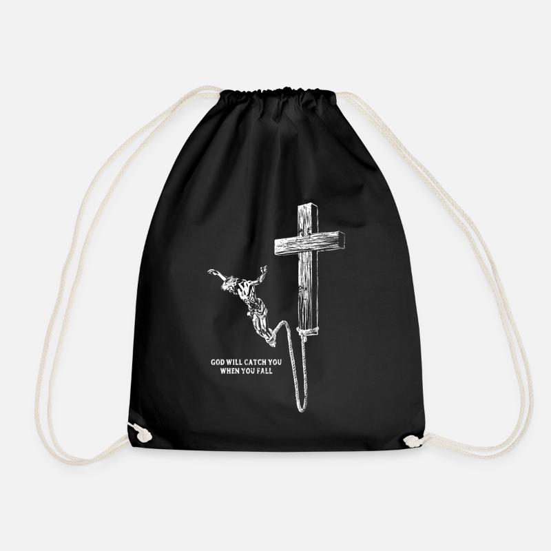 Bungee Jesus - God will catch you when you fall - Turnbeutel - Schwarz