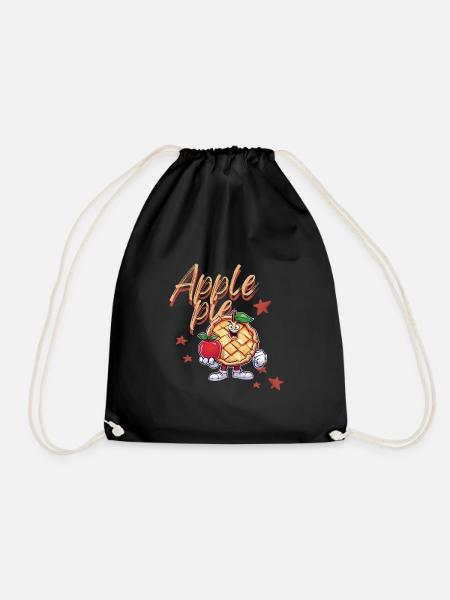 Pie & Apple - Drawstring Bag - black