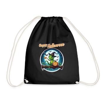 Wizard Gecko - Halloween - Drawstring Bag - black - Front