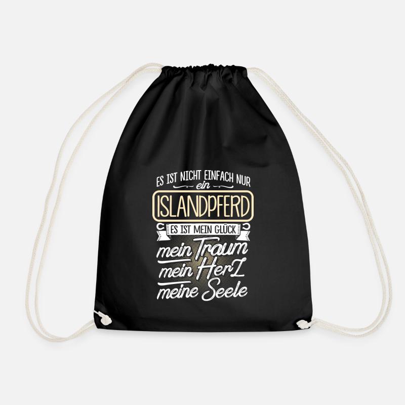 Islandpferd Pferd Reiten Reiterin Geschenk Traum - Turnbeutel - Schwarz