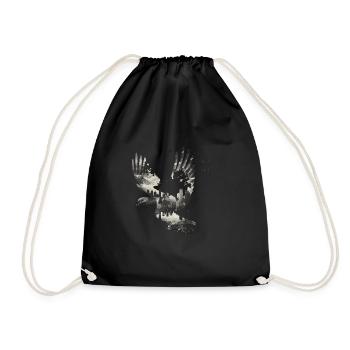 pigeon pigeon bird pigeon fancier flying - Drawstring Bag - black - Front