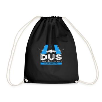 DUS Airport Düsseldorf Allemagne - Conception d’avion - Sac de sport léger - noir - Devant