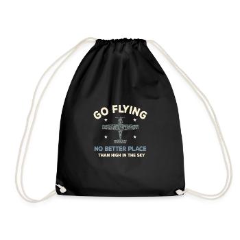 Go Flying in the Sky - Aircraft Design - Drawstring Bag - black - Front