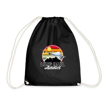 Long-distance trip Addict Sunset - Vintage Gift Pilot - Drawstring Bag - black - Front