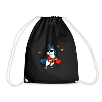 Basketball player Einhorn - Drawstring Bag - black - Front