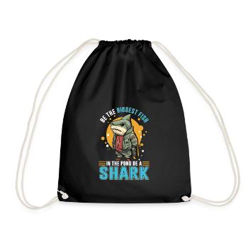 Biggest Fish in the Pond - Be a Shark - Drawstring Bag - black - Front