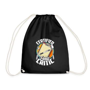 Certified Restaurant Reviewer Restaurant Tester - Drawstring Bag - black - Front