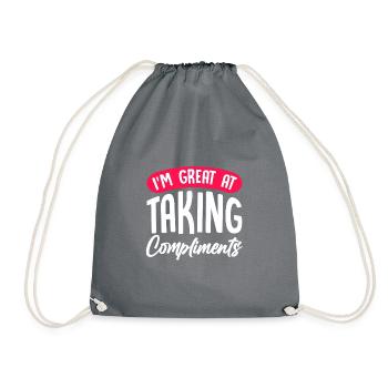 Accept compliments with humor - Drawstring Bag - grey - Front
