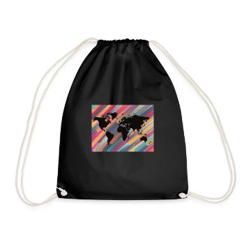Carte du monde fond coloré abstrait - Sac de sport léger - noir - Devant