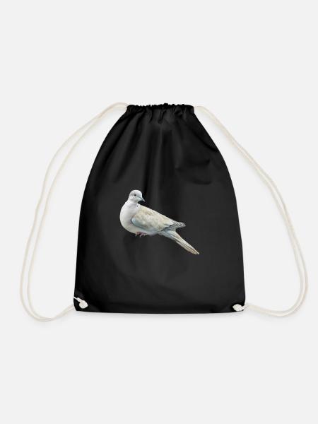 Dove Bird Gift - Drawstring Bag - black