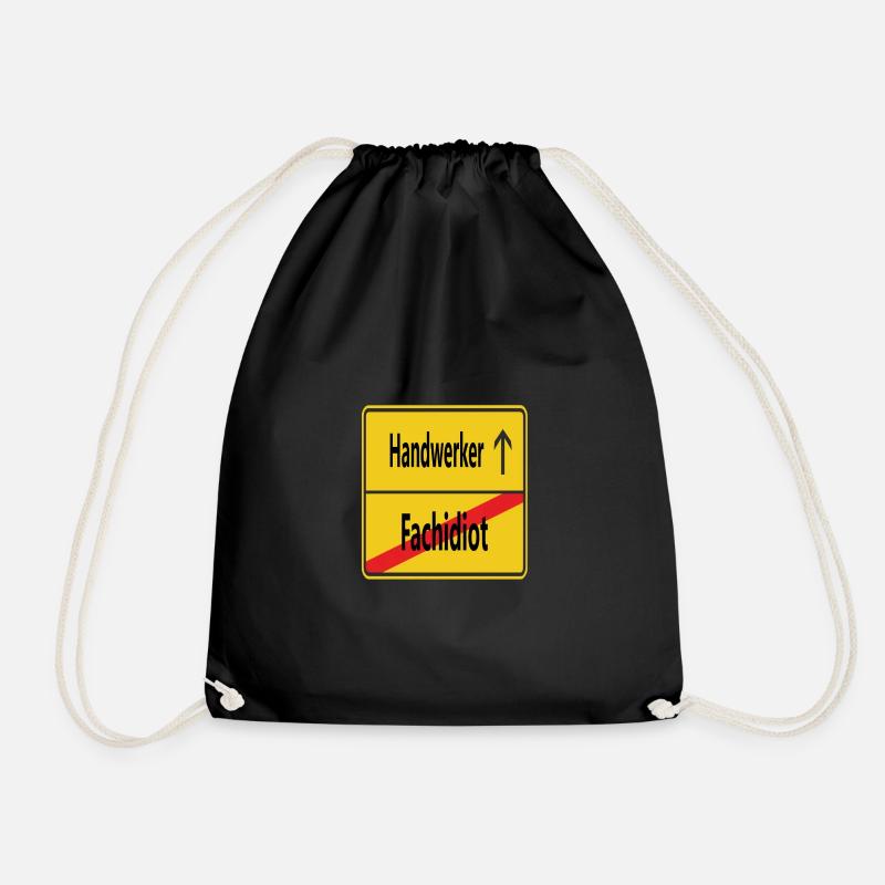 Fachidiot? Handwerker! - Turnbeutel - Schwarz