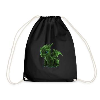 Bébé Dragon Vert - Sac de sport léger - noir - Devant