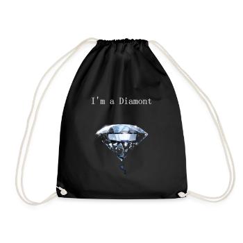 Ich bin ein Diamant - Turnbeutel - Schwarz - Vorne