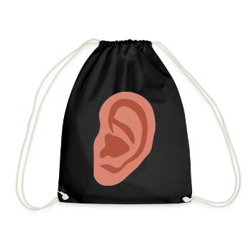 Big ear - Drawstring Bag - black - Front
