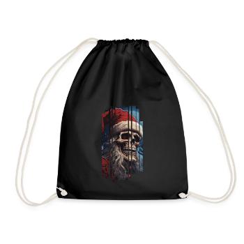 Dark Spell: The Skull Santa Claus Skull - Drawstring Bag - black - Front