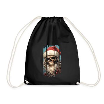 Dark Spell: The Skull Santa Claus Skull - Drawstring Bag - black - Front